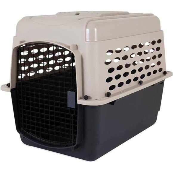 Dog Kennel 32", Taupe & Black, Portable Dog Crate for Pets 30-50lbs, Made in USA - Picture 1 of 7